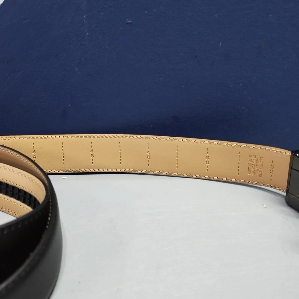 Bulliant Ratchet Belt Mens Size 52 Black Leather Click Slide Adjustable Buckle